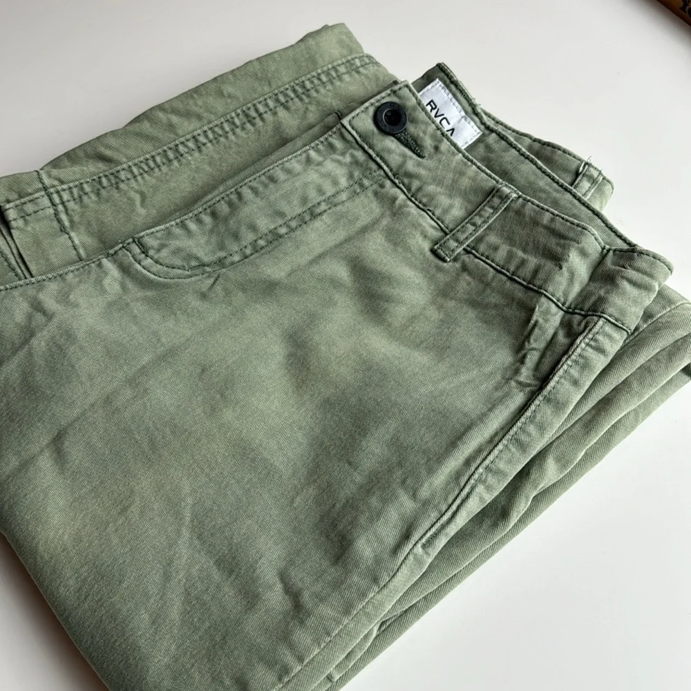 RVCA wide leg pale green feminine size 26 inseam 24 - Picture 4 of 12